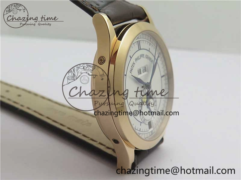 Thermal Annual Calendar Complications 5396 RG GRF Best Edition White Dial Blue Markers on Leather strap A 8856