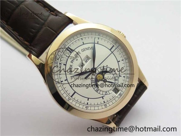 Thermal Annual Calendar Complications 5396 RG GRF Best Edition White Dial Blue Markers on Leather strap A 8856