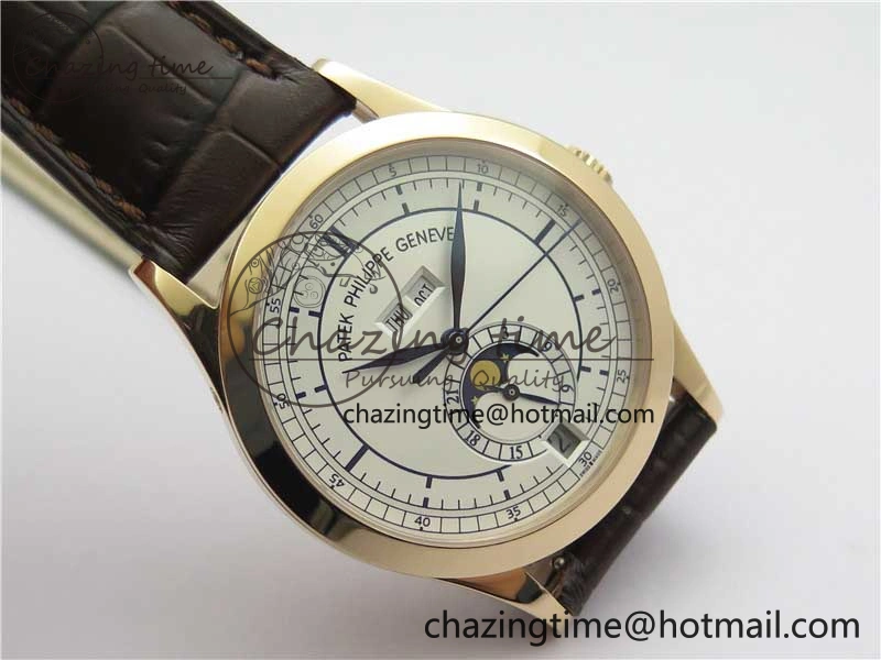 Thermal Annual Calendar Complications 5396 RG GRF Best Edition White Dial Blue Markers on Leather strap A 8856