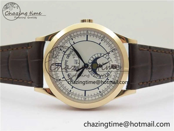 Thermal Annual Calendar Complications 5396 RG GRF Best Edition White Dial Blue Markers on Leather strap A 8856