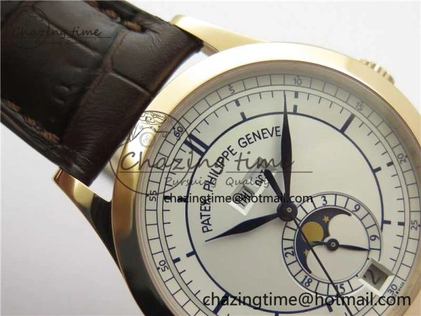 Thermal Annual Calendar Complications 5396 RG GRF Best Edition White Dial Blue Markers on Leather strap A 8856