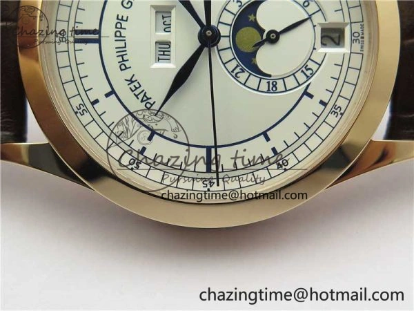 Thermal Annual Calendar Complications 5396 RG GRF Best Edition White Dial Blue Markers on Leather strap A 8856