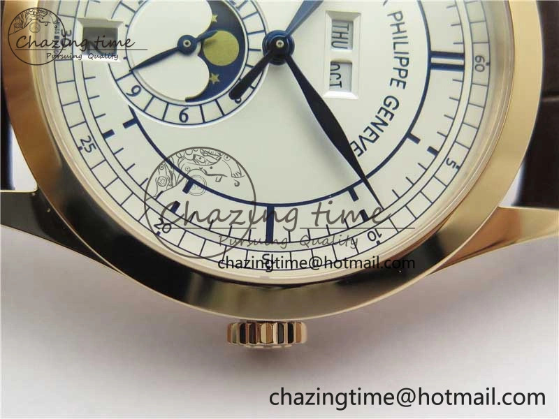 Thermal Annual Calendar Complications 5396 RG GRF Best Edition White Dial Blue Markers on Leather strap A 8856