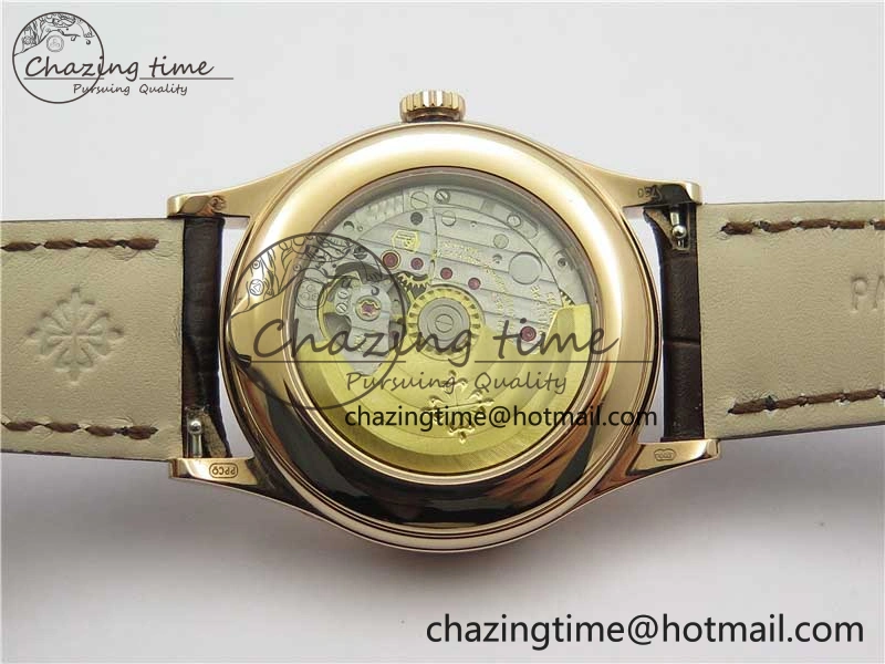 Reliable Annual Calendar Complications 5396 RG GRF Best Edition White Dial Numbers Markers on Leather Strap A 8855