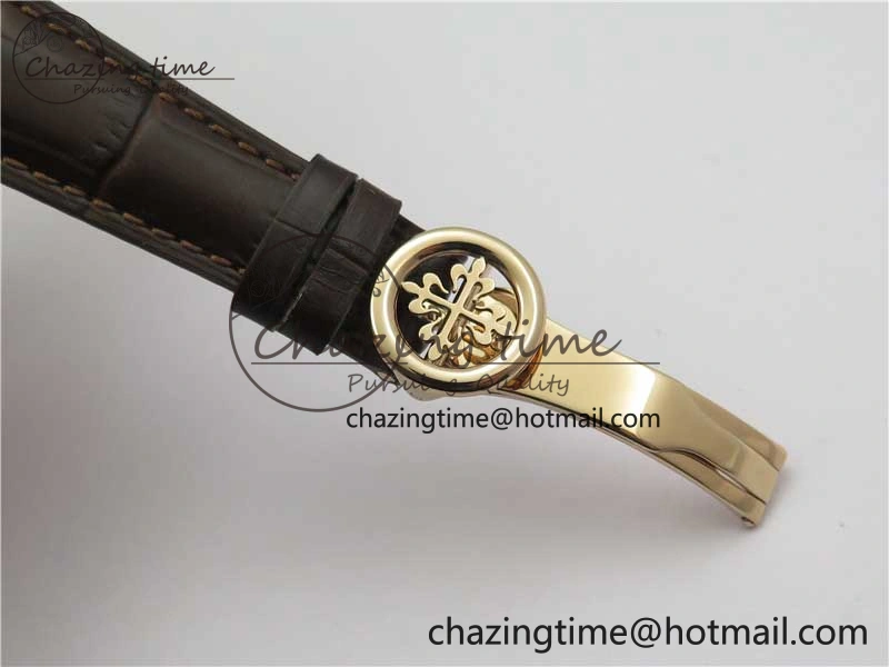 Reliable Annual Calendar Complications 5396 RG GRF Best Edition White Dial Numbers Markers on Leather Strap A 8855