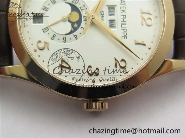 Reliable Annual Calendar Complications 5396 RG GRF Best Edition White Dial Numbers Markers on Leather Strap A 8855