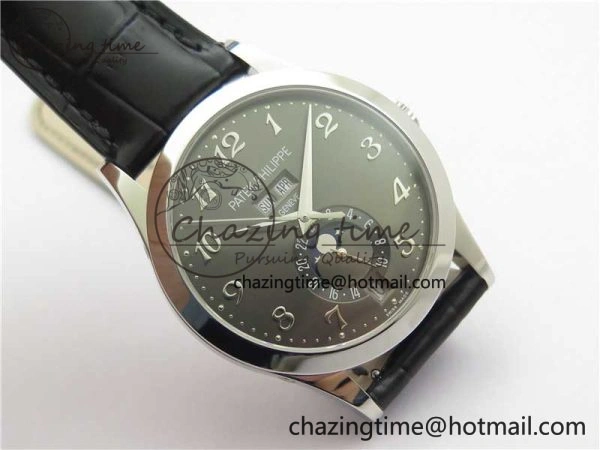 EasyCare Annual Calendar Complications 5396 SS GRF Best Edition Gray Dial on Leather Strap A 8859