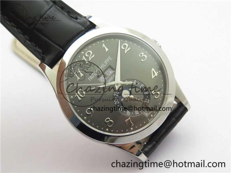 EasyCare Annual Calendar Complications 5396 SS GRF Best Edition Gray Dial on Leather Strap A 8859