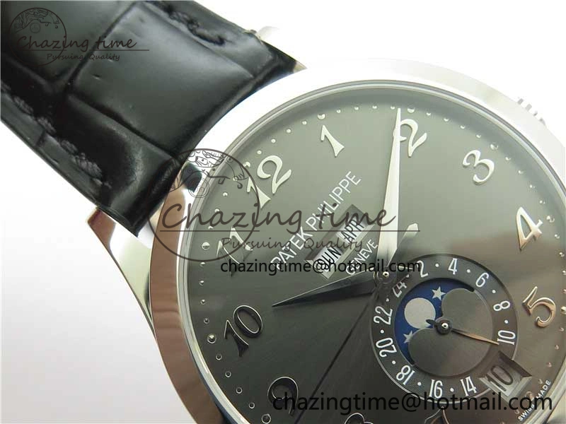 EasyCare Annual Calendar Complications 5396 SS GRF Best Edition Gray Dial on Leather Strap A 8859