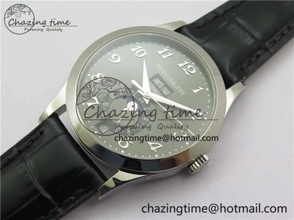 EasyCare Annual Calendar Complications 5396 SS GRF Best Edition Gray Dial on Leather Strap A 8859