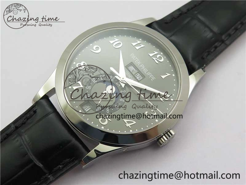 EasyCare Annual Calendar Complications 5396 SS GRF Best Edition Gray Dial on Leather Strap A 8859