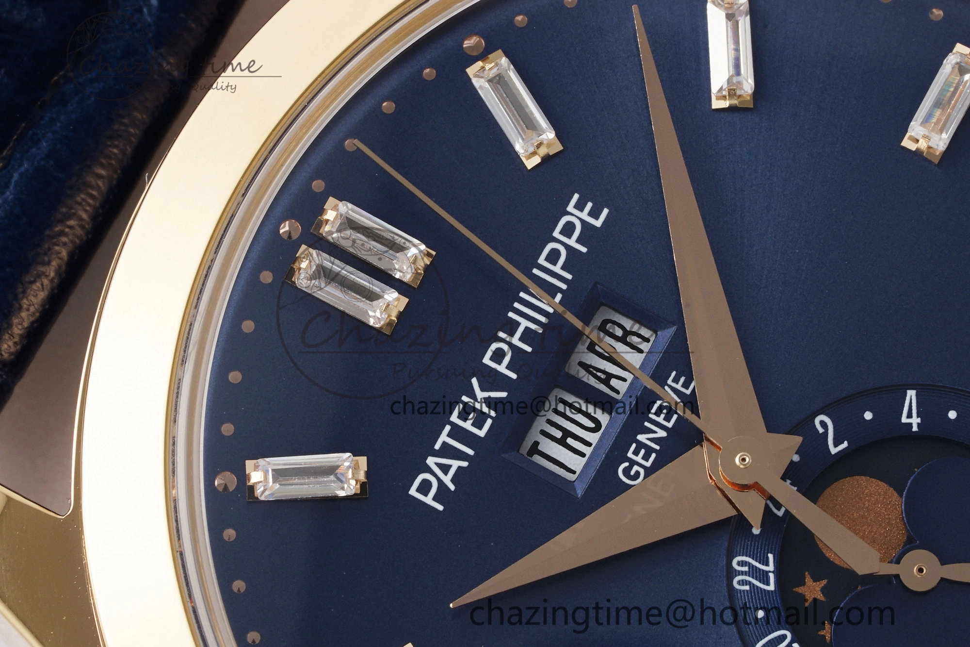 Soft Annual Calendar Moonphase 5396 RG ZF 1:1 Best Edition Blue Crystal Dial on Blue Leather Strap A 8820