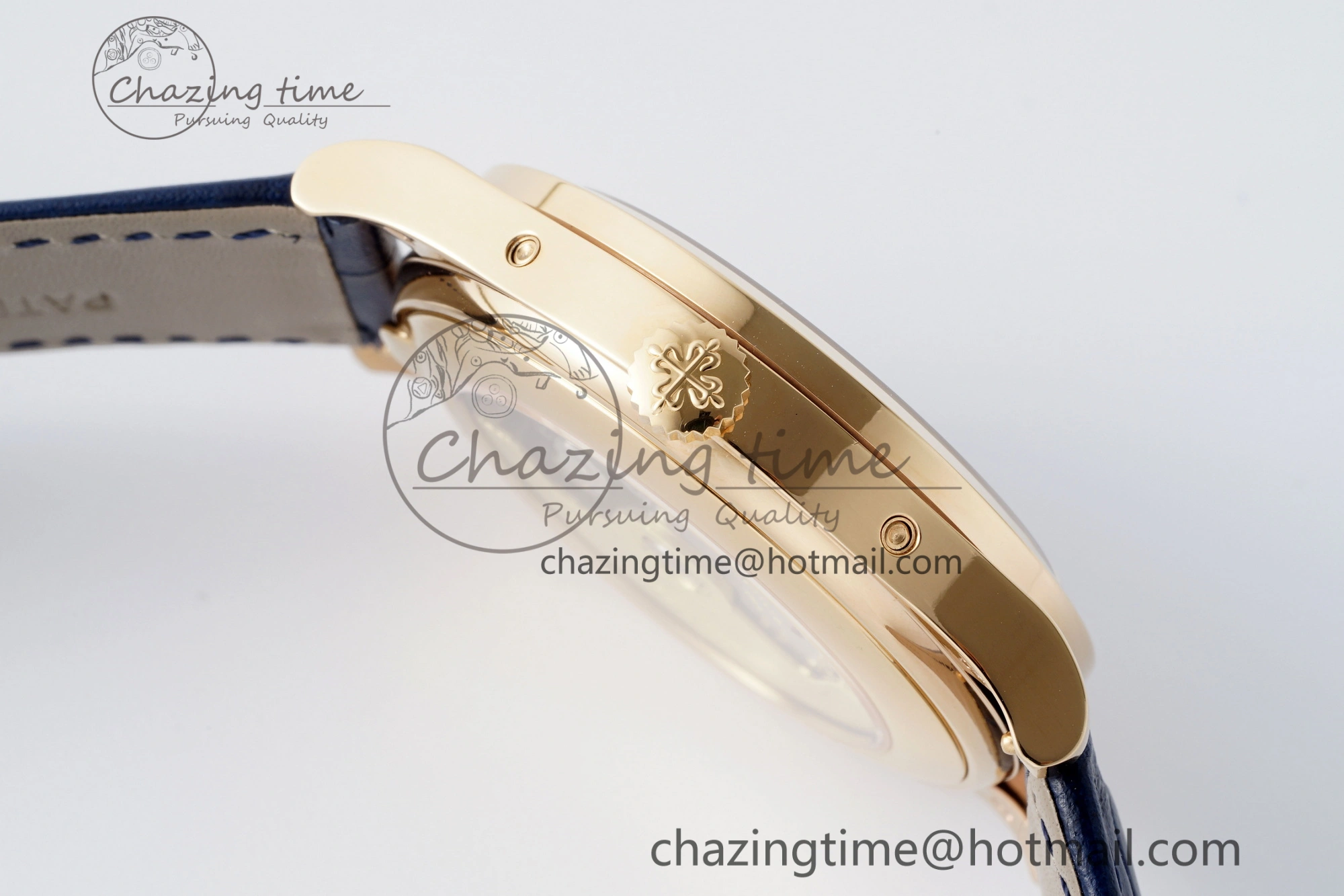 Soft Annual Calendar Moonphase 5396 RG ZF 1:1 Best Edition Blue Crystal Dial on Blue Leather Strap A 8820