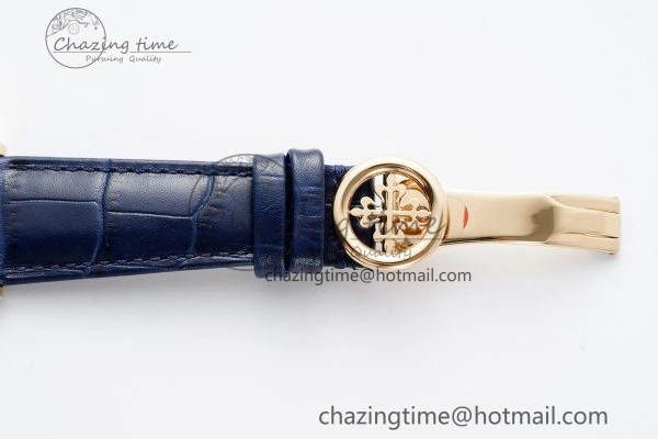 Soft Annual Calendar Moonphase 5396 RG ZF 1:1 Best Edition Blue Crystal Dial on Blue Leather Strap A 8820