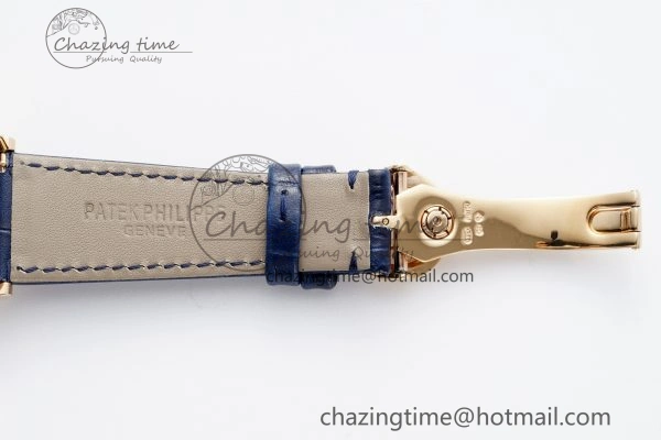 Soft Annual Calendar Moonphase 5396 RG ZF 1:1 Best Edition Blue Crystal Dial on Blue Leather Strap A 8820