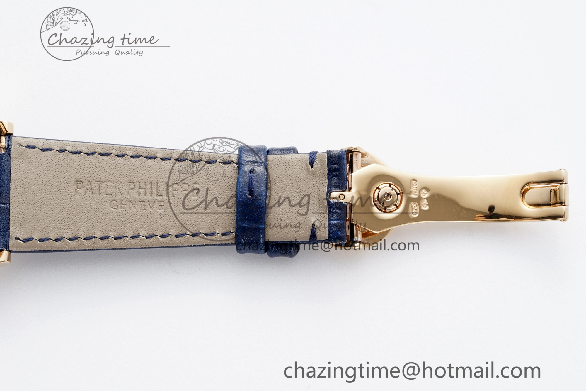 Soft Annual Calendar Moonphase 5396 RG ZF 1:1 Best Edition Blue Crystal Dial on Blue Leather Strap A 8820