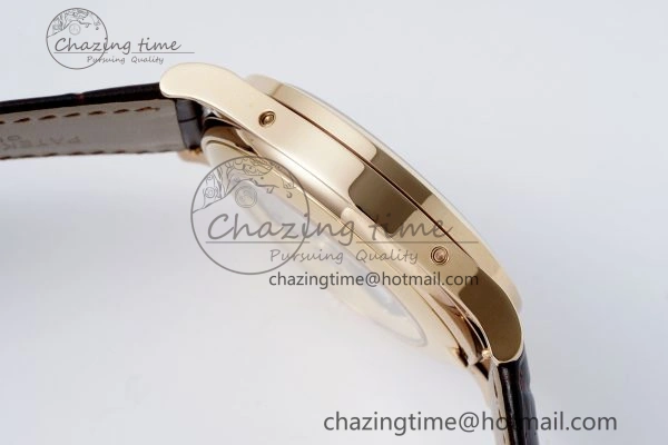 Refined Annual Calendar Moonphase 5396 RG ZF 1:1 Best Edition White Blue Dial on Brown Leather Strap A 8765