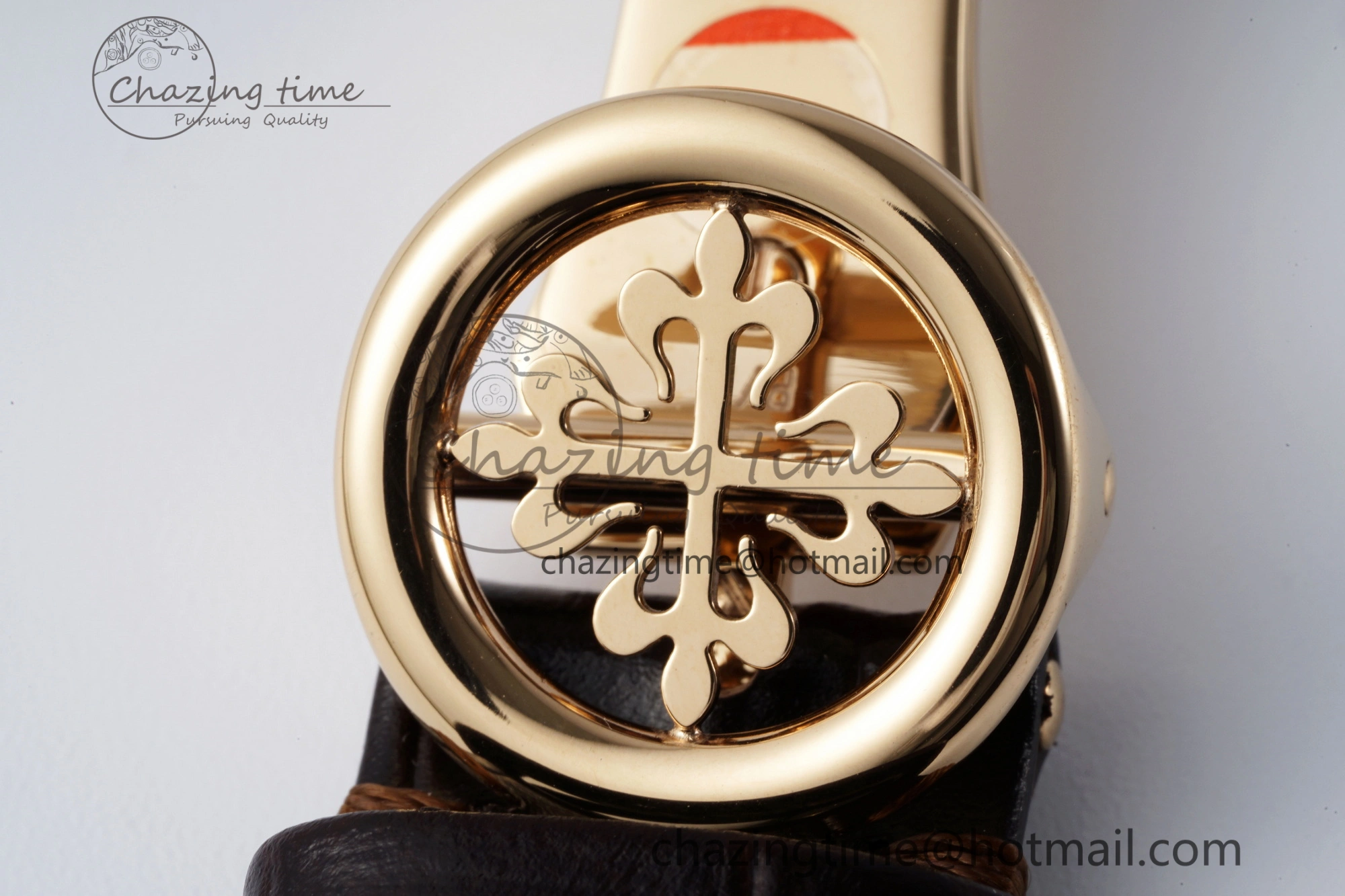 Refined Annual Calendar Moonphase 5396 RG ZF 1:1 Best Edition White Blue Dial on Brown Leather Strap A 8765