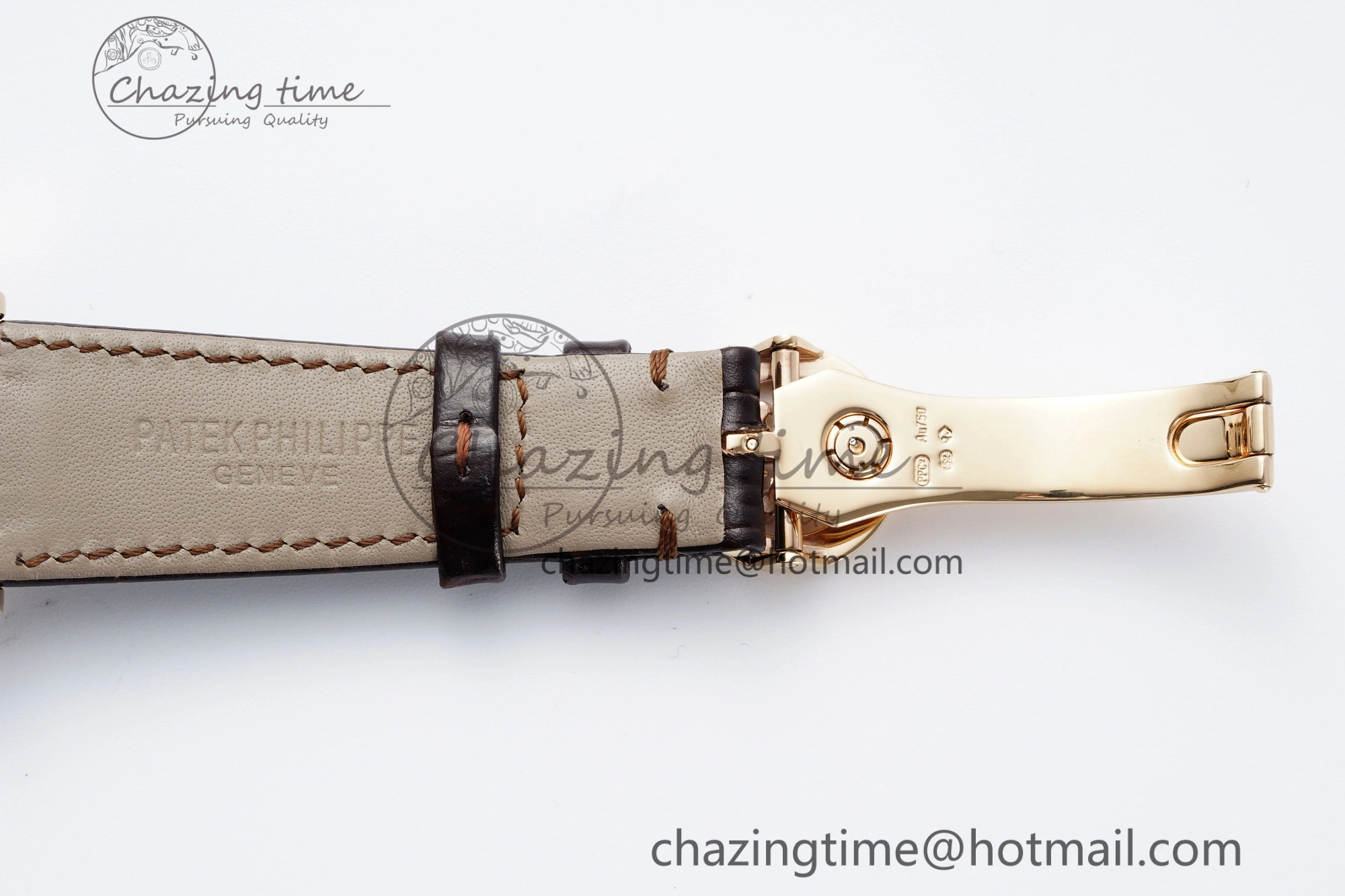 Refined Annual Calendar Moonphase 5396 RG ZF 1:1 Best Edition White Blue Dial on Brown Leather Strap A 8765