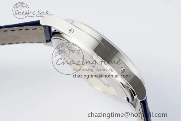 Stylish Annual Calendar Moonphase 5396 SS ZF 1:1 Best Edition White Blue Dial on Blue Leather Strap A 8822