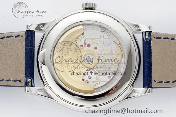 Stylish Annual Calendar Moonphase 5396 SS ZF 1:1 Best Edition White Blue Dial on Blue Leather Strap A 8822