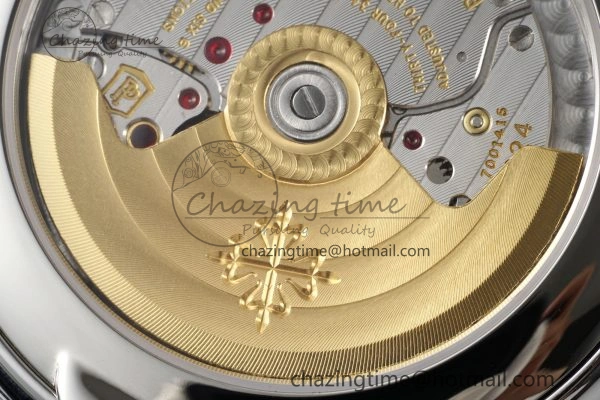 Stylish Annual Calendar Moonphase 5396 SS ZF 1:1 Best Edition White Blue Dial on Blue Leather Strap A 8822
