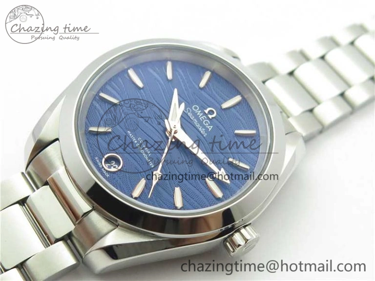 Tailored Aqua Terra 150M 34mm Ladies SS VSF 1:1 Best Edition Blue Wave Dial on SS Bracelet A 10570