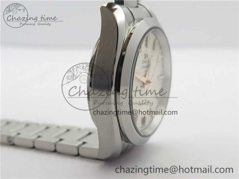 Aqua Terra 150M 34mm Ladies SS VSF 1:1 Best Edition White Wave Dial RG Markers on SS Bracelet A WrinkleFree 7928