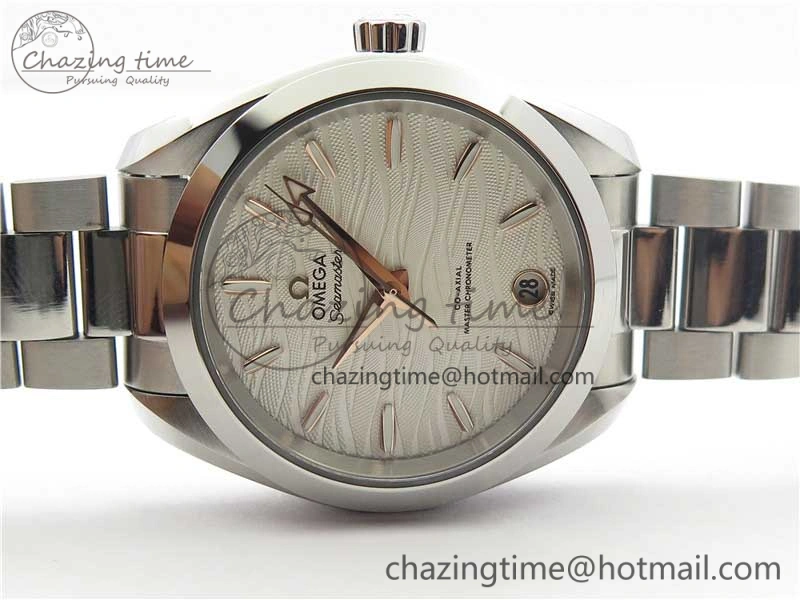 Aqua Terra 150M 34mm Ladies SS VSF 1:1 Best Edition White Wave Dial RG Markers on SS Bracelet A WrinkleFree 7928