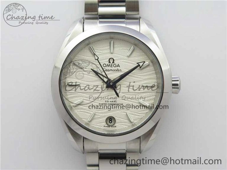 Lightweight Aqua Terra 150M 34mm Ladies SS VSF 1:1 Best Edition White Wave Dial SS Markers on SS Bracelet A 10564