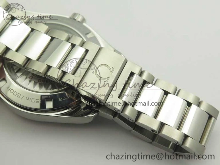 Aqua Terra 150M 43.5mm GMT SS VSF 1:1 Best Edition Black Textured Dial on SS Bracelet A8605 Super Clone V WrinkleFree 7997