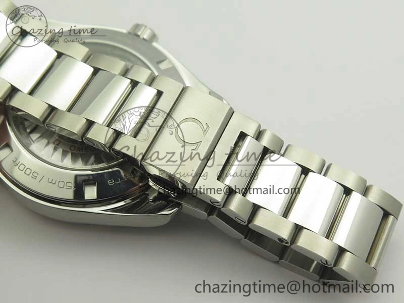 Aqua Terra 150M 43.5mm GMT SS VSF 1:1 Best Edition Black Textured Dial on SS Bracelet A8605 Super Clone V WrinkleFree 7997