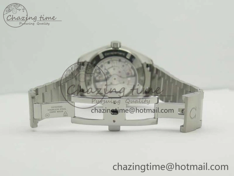 Aqua Terra 150M 43.5mm GMT SS VSF 1:1 Best Edition Black Textured Dial on SS Bracelet A8605 Super Clone V WrinkleFree 7997