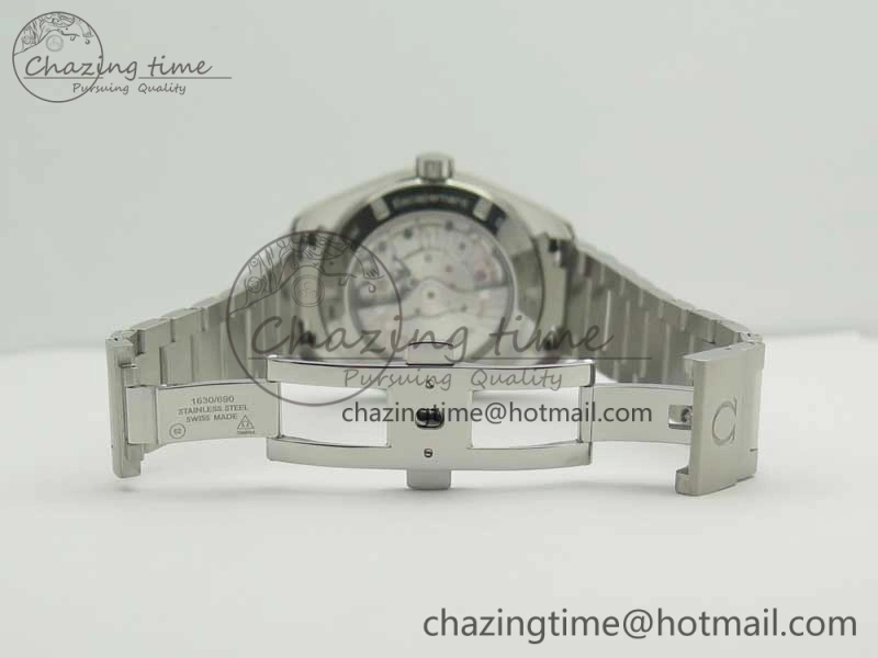 Aqua Terra 150M 43.5mm GMT SS VSF 1:1 Best Edition Black Textured Dial on SS Bracelet A8605 Super Clone V WrinkleFree 7997