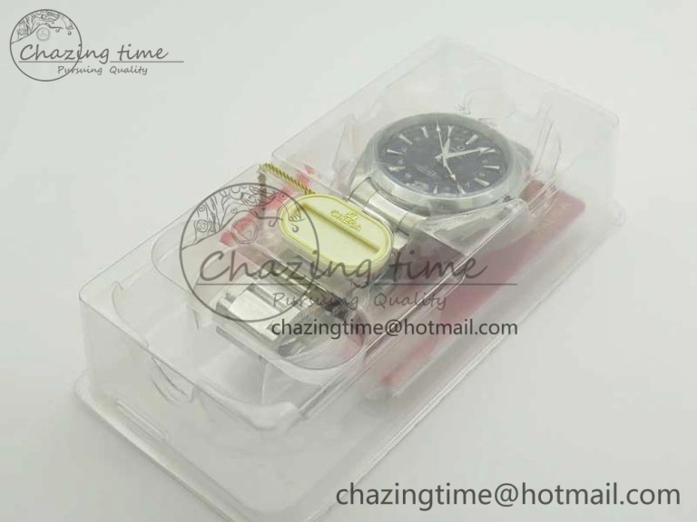 EasyCare Aqua Terra 150M 43.5mm GMT SS VSF 1:1 Best Edition Blue Textured Dial on SS Bracelet A8605 Super Clone V 7996