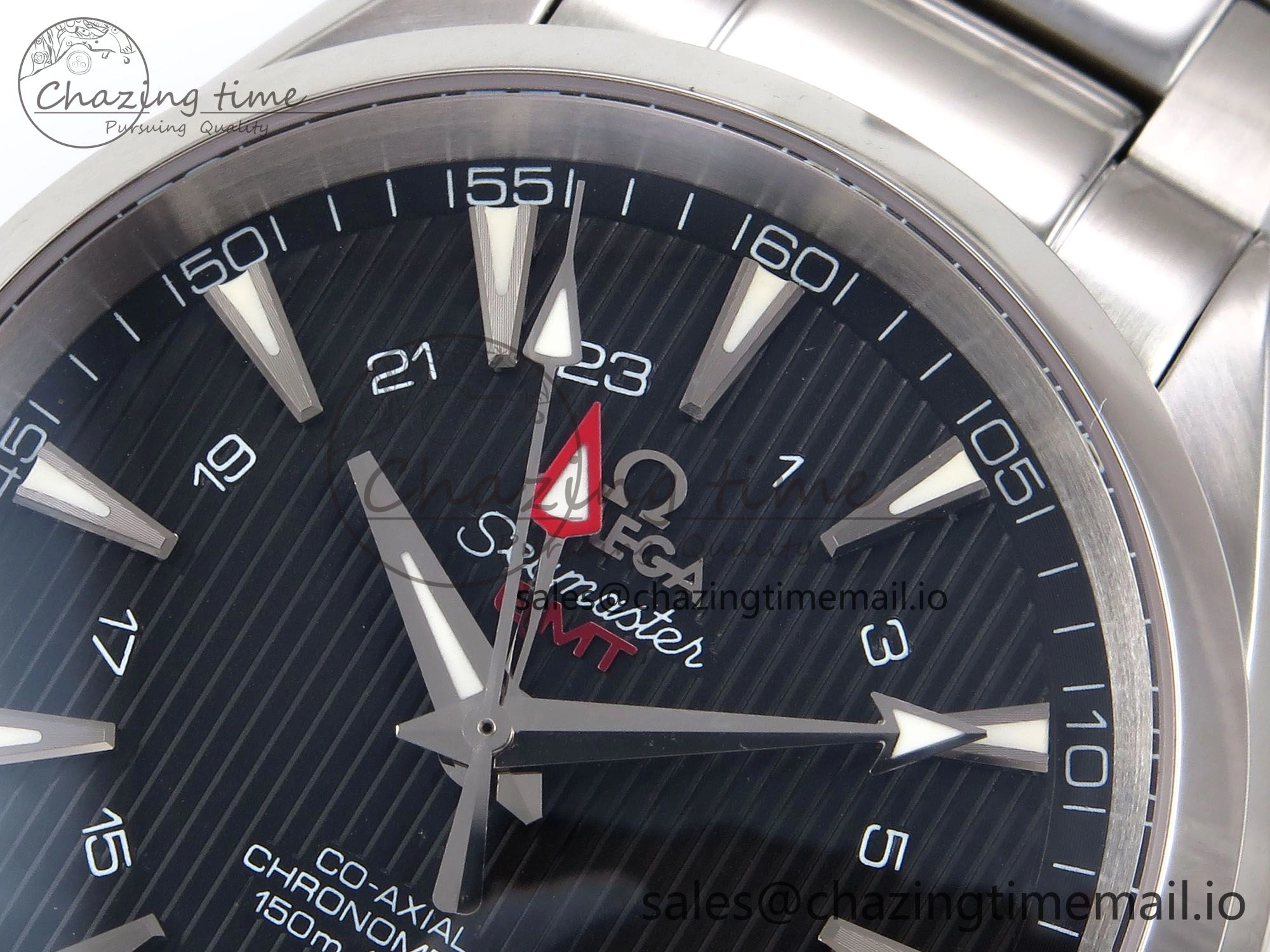 Aqua Terra 150M GMT OMF 1:1 Best Edition Black Textured Dial on SS Bracelet A Lightweight 7711
