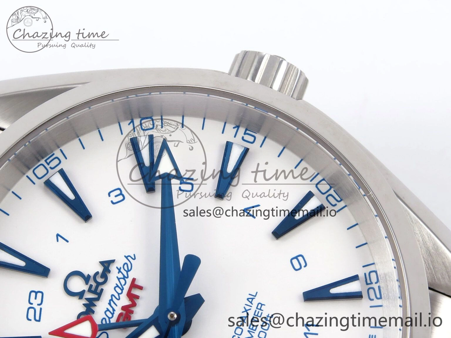 Aqua Terra 150M GMT OMF 1:1 Best Edition White Blue Dial on SS Bracelet A NewStyle 7709