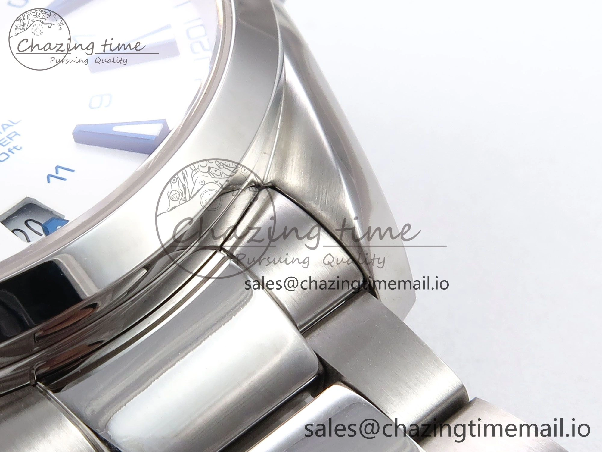 Aqua Terra 150M GMT OMF 1:1 Best Edition White Blue Dial on SS Bracelet A NewStyle 7709