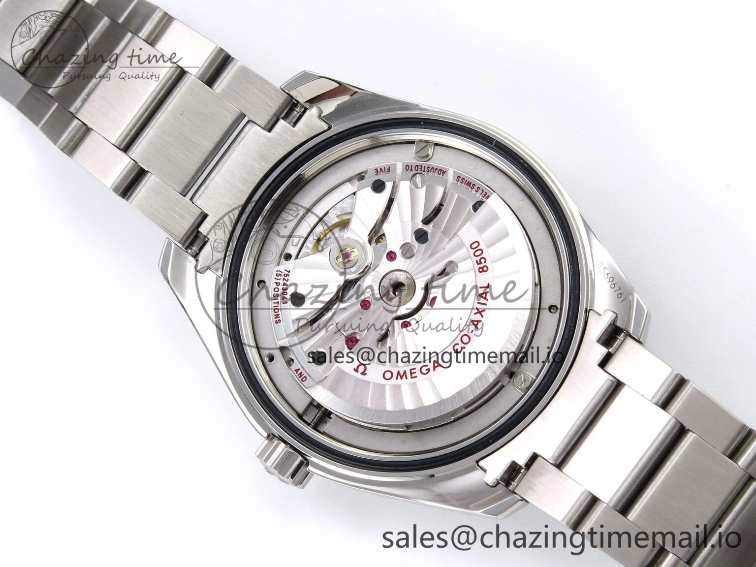 FlexibleFit Aqua Terra 150M GMT OMF 1:1 Best Edition White RG Textured Dial on SS Bracelet A 7714