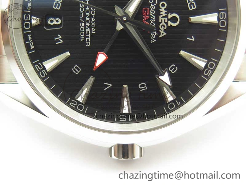 ComfortFit Aqua Terra 150M GMT SS VSF 1:1 Best Edition Black Textured Dial on SS Bracelet A8605 Super Clone 8055