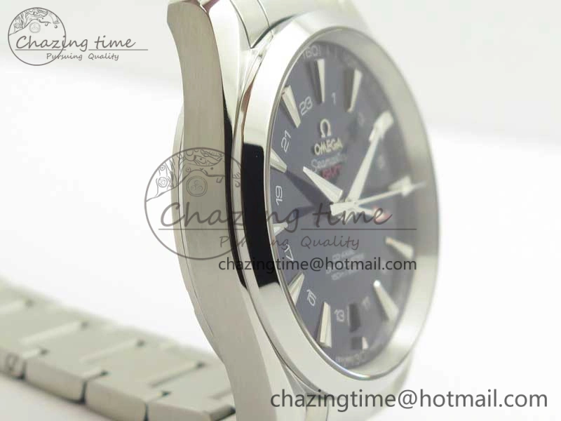 Aqua Terra 150M GMT SS VSF 1:1 Best Edition Blue Textured Dial on SS Bracelet A8605 Super Clone MultiPurpose 8054