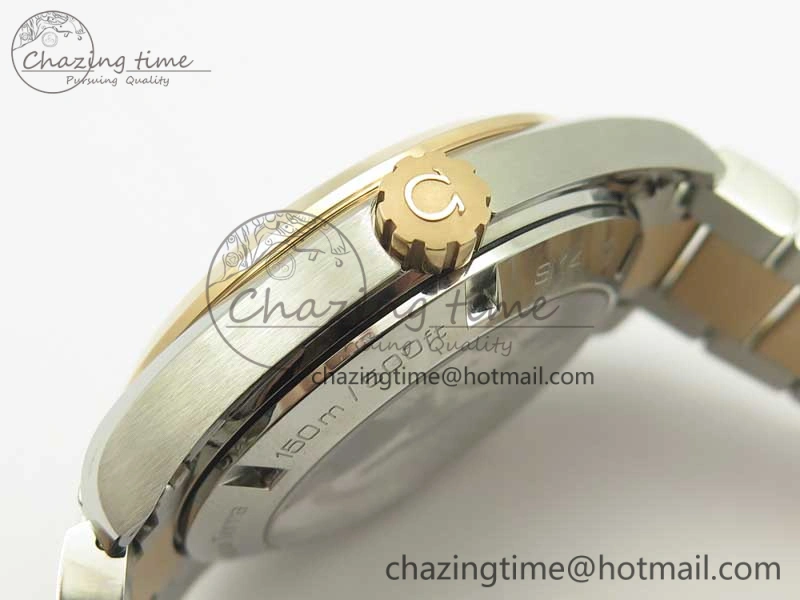 Affordable Aqua Terra 150M GMT SS RG VSF 1:1 Best Edition Brown Textured Dial on SS RG Bracelet A8605 Super Clone 8058