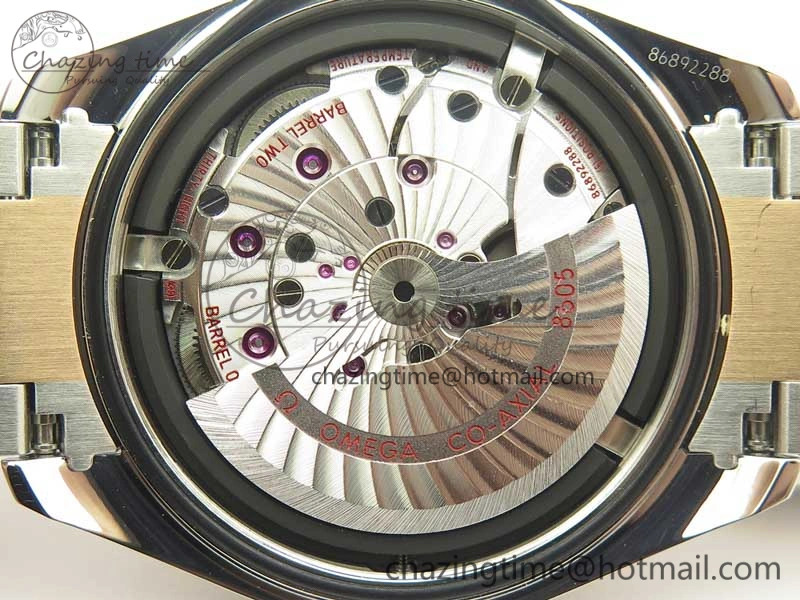 Affordable Aqua Terra 150M GMT SS RG VSF 1:1 Best Edition Brown Textured Dial on SS RG Bracelet A8605 Super Clone 8058