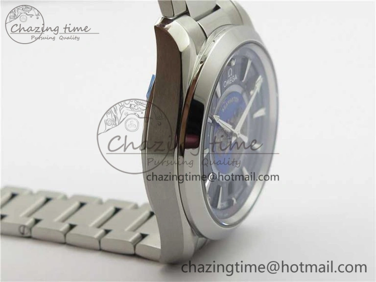 Neat Aqua Terra 150M GMT Worldtimer 43mm  VSF 1:1 Best Edition Blue Dial on SS Bracelet A 7906
