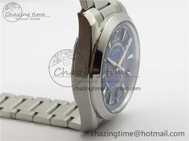 Neat Aqua Terra 150M GMT Worldtimer 43mm  VSF 1:1 Best Edition Blue Dial on SS Bracelet A 7906