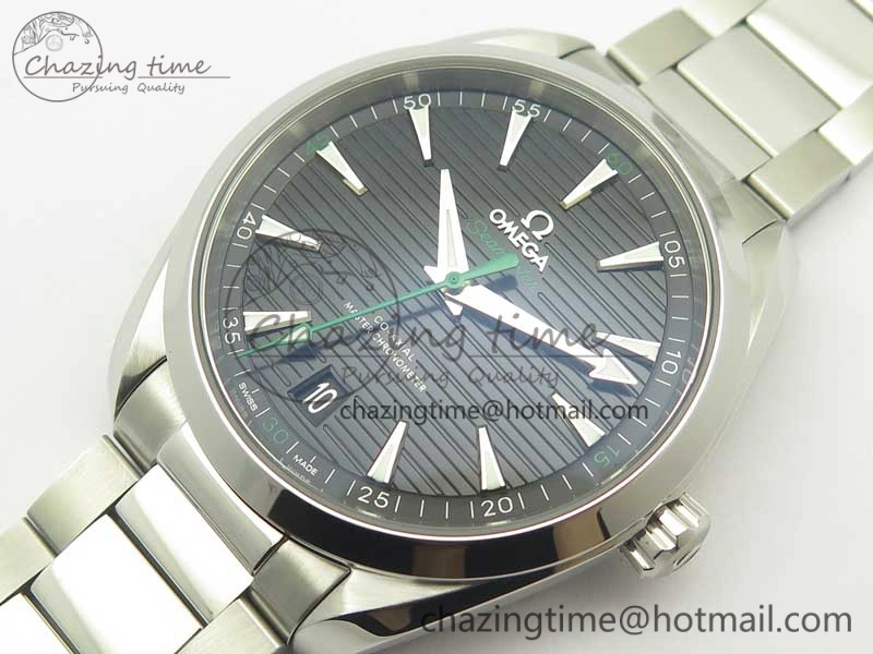 SportInspired Aqua Terra 150M Master Chronometers VSF 1:1 Best Edition Black Dial Green Hand on SS Bracelet A8900 Super Clone 8008