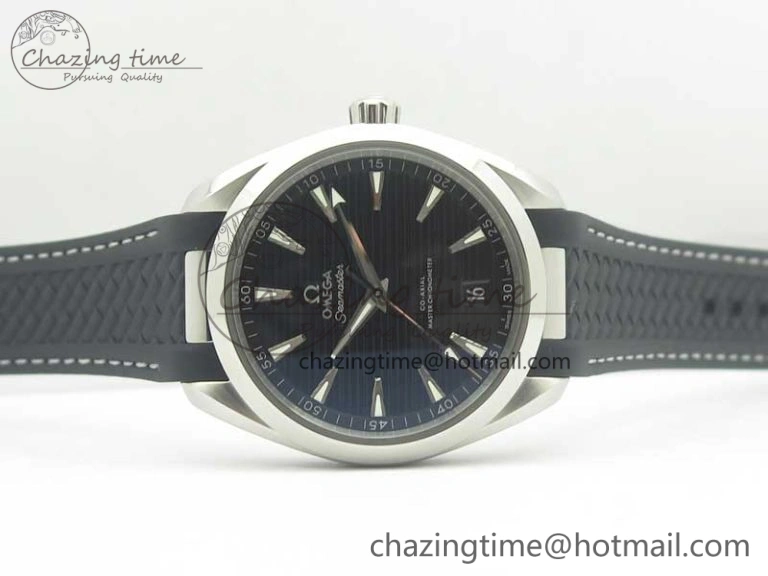SoftTouch Aqua Terra 150M Master Chronometers VSF 1:1 Best Edition Black Dial SS Hand on Black Rubber Strap A8900 Super Clone 8005