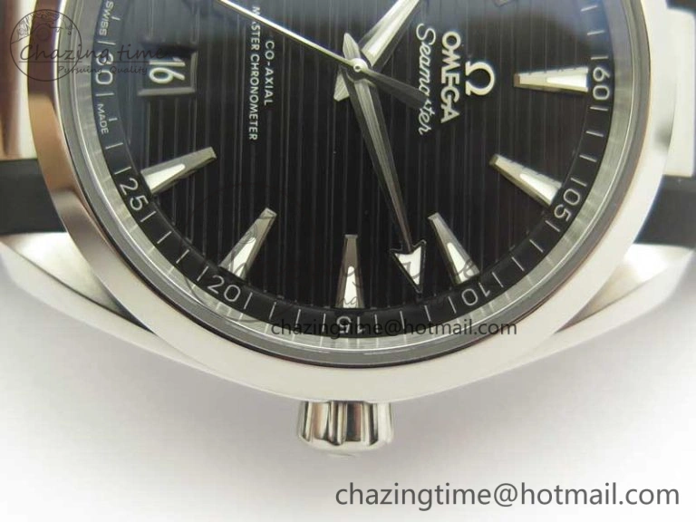 SoftTouch Aqua Terra 150M Master Chronometers VSF 1:1 Best Edition Black Dial SS Hand on Black Rubber Strap A8900 Super Clone 8005