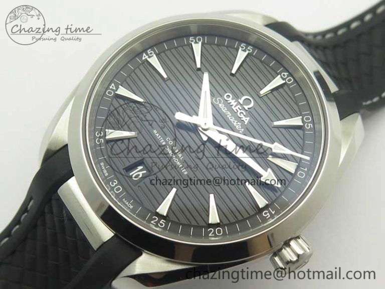 SoftTouch Aqua Terra 150M Master Chronometers VSF 1:1 Best Edition Black Dial SS Hand on Black Rubber Strap A8900 Super Clone 8005