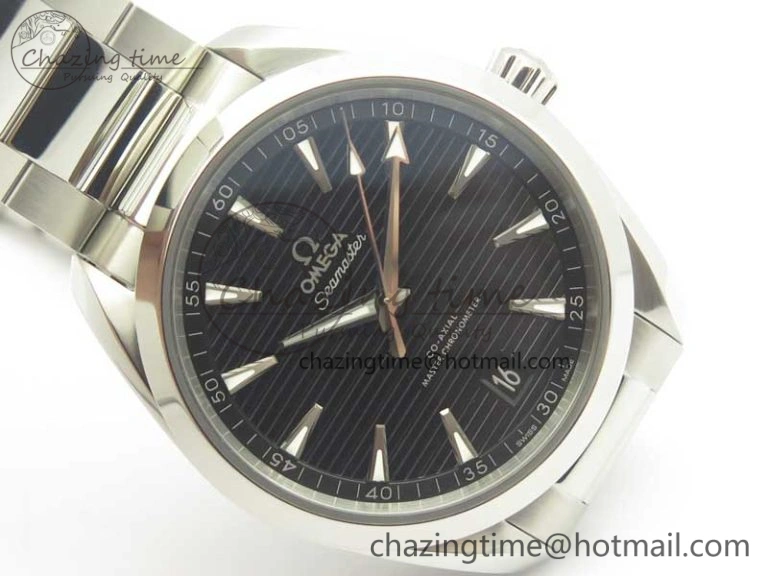 Aqua Terra 150M Master Chronometers VSF 1:1 Best Edition Black Dial SS Hand on SS Bracelet A8900 Super Clone Functional 8009